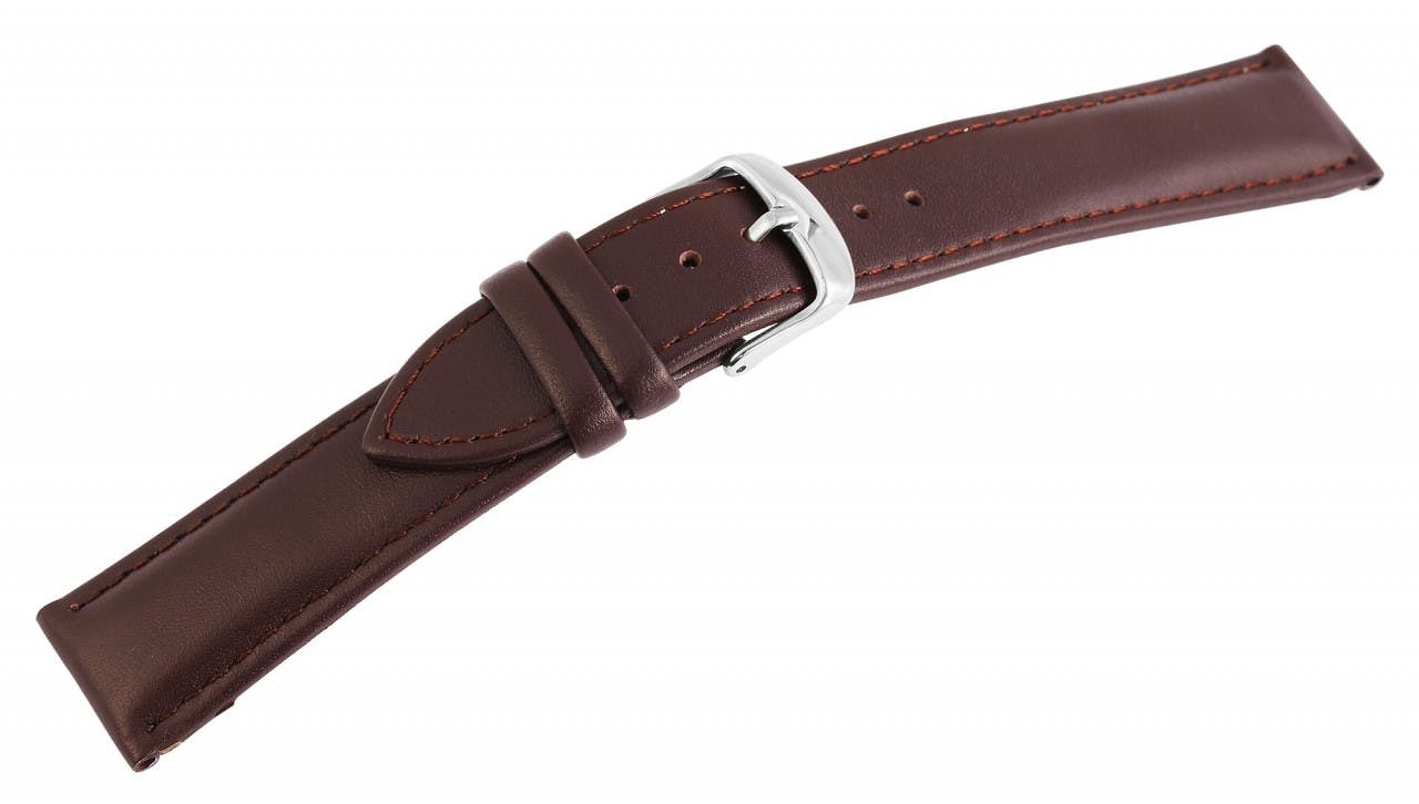 Genuine brown leather watch strap 12 mm