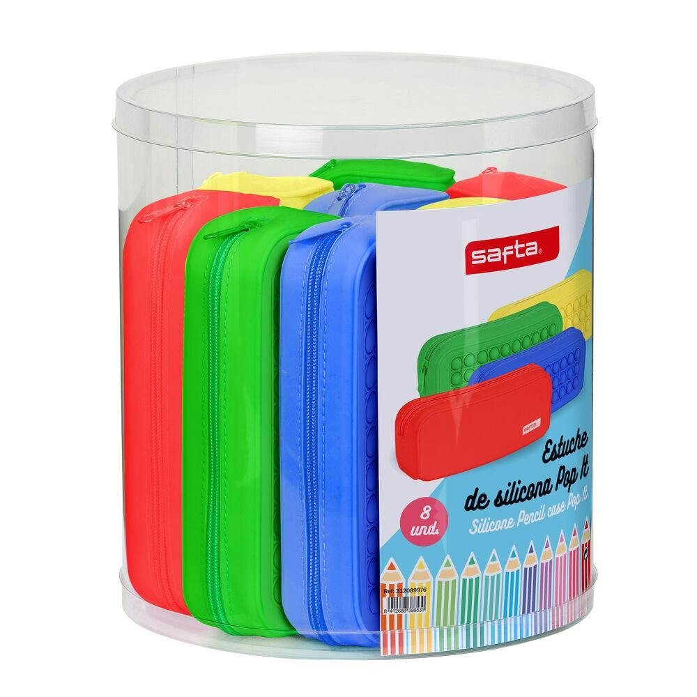 Pop It silicone pencil case set 8 pieces