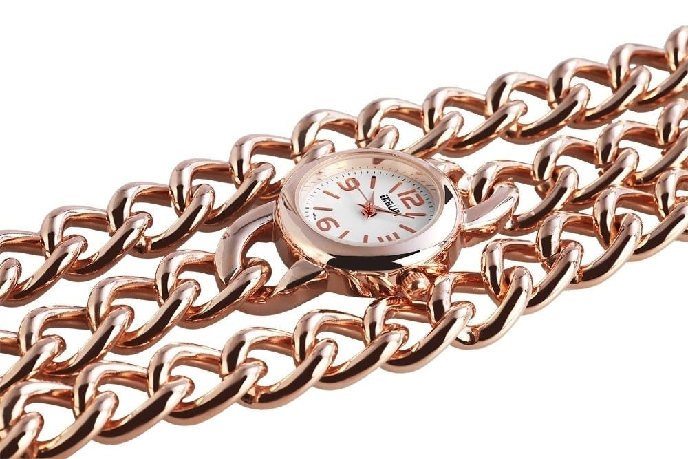 Reloj analógico con pulsera de cadena metálica