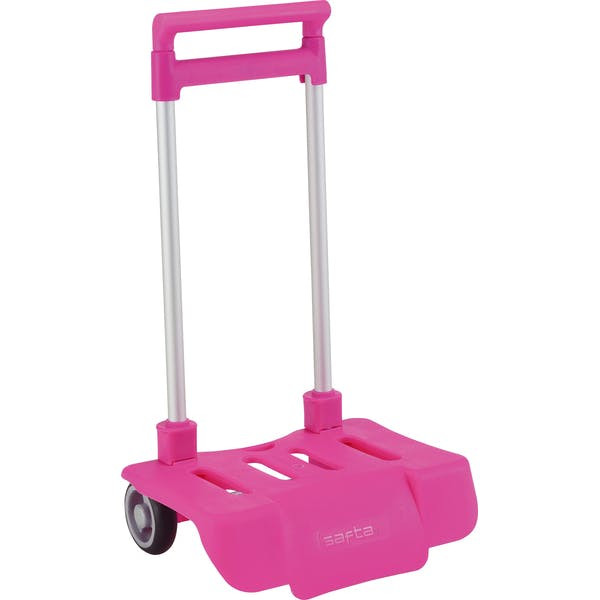 Carro plegable para mochilas fucsia en aluminio y polipropileno