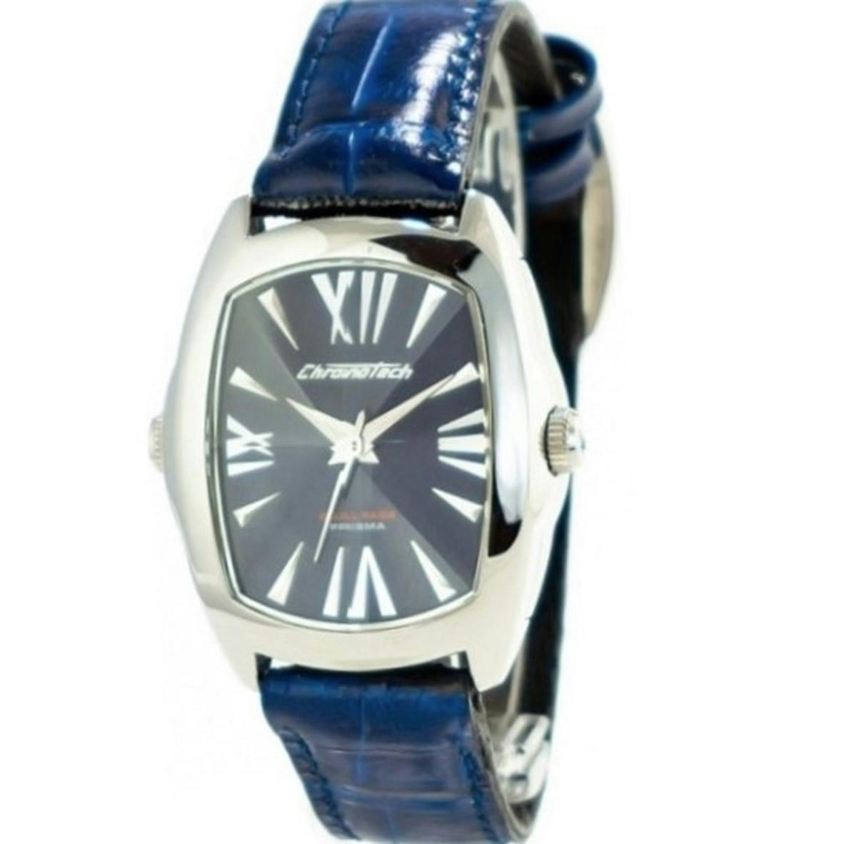 Reloj reversible con caja de acero inoxidable y esfera plateada