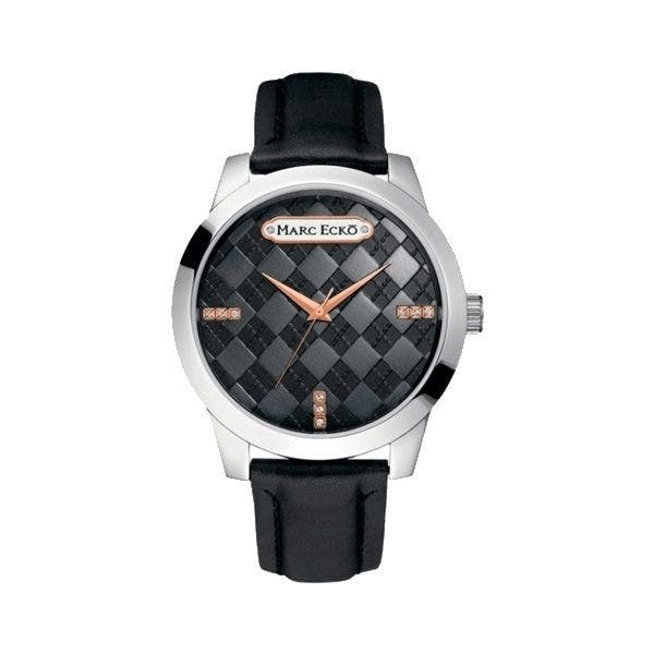 Men's stainless steel watch leather strap