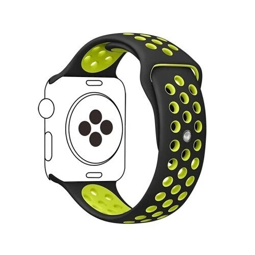 Correa SportyStyle compatible con Apple Watch Series 5 44mm - Negro y Verde