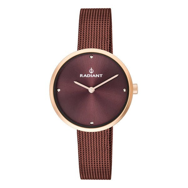Reloj metal con esfera marrón y brazalete de acero