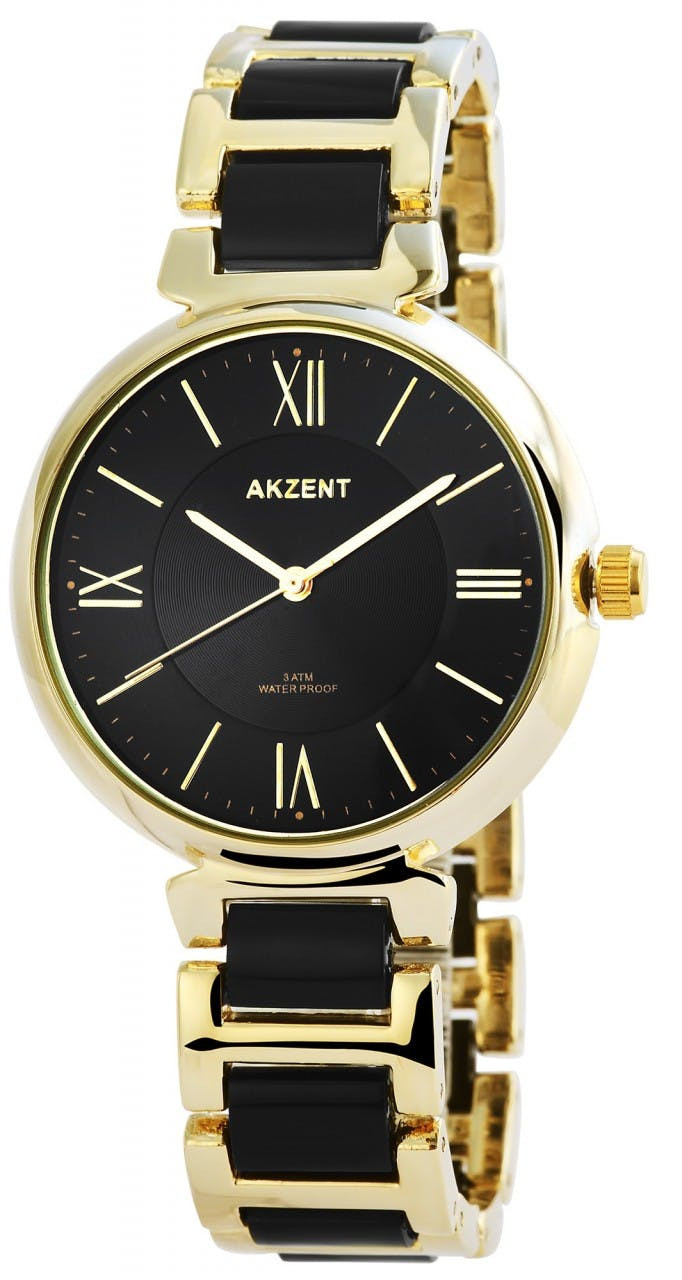 Reloj analógico en acero inoxidable con cristal mineral