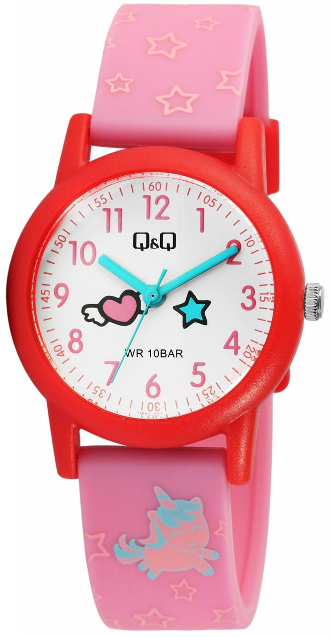 Reloj infantil analógico de silicona con estrellas y unicornio