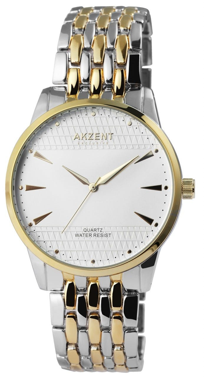 Reloj analógico metálico con pulsera metálica