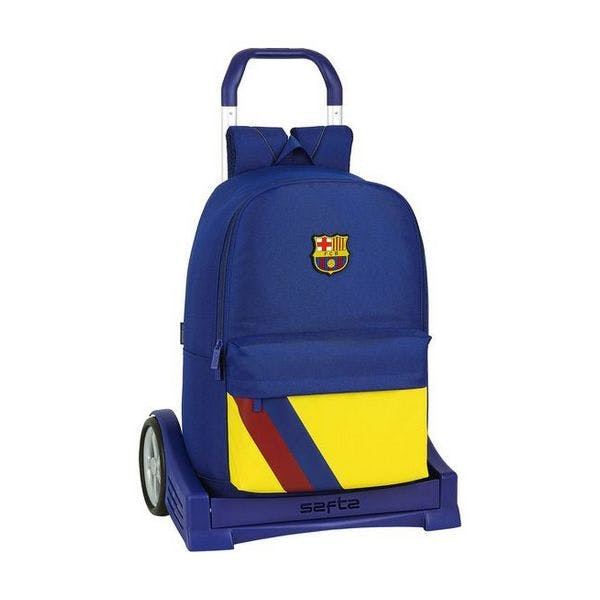 Mochila escolar con ruedas Evolution F.C. Barcelona azul