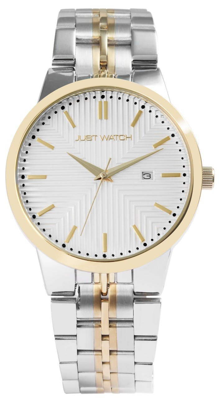 Reloj 3 agujas en acero inoxidable con brazalete de eslabones