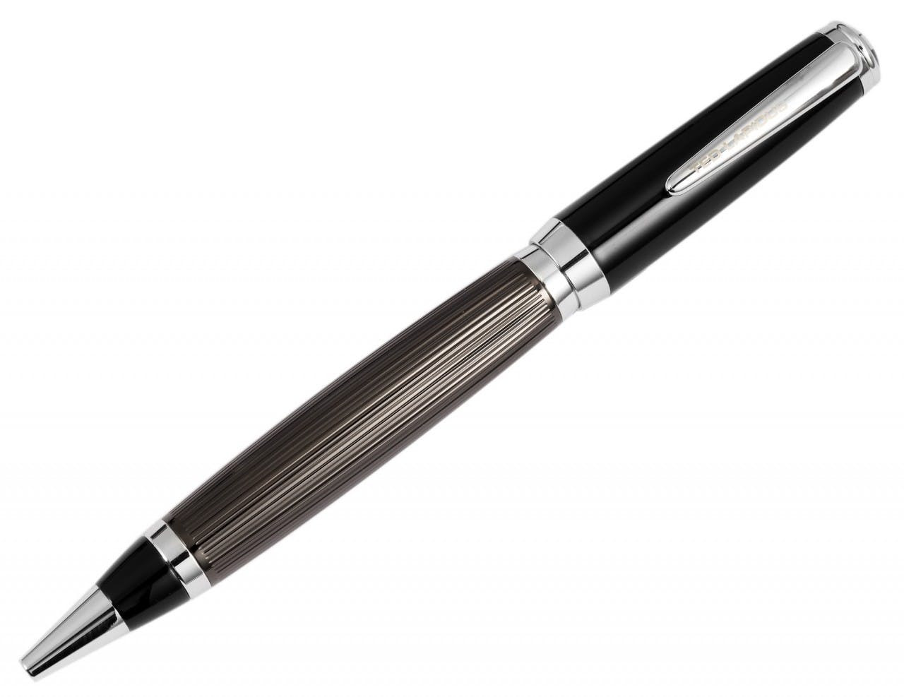 Ted Lapidus silver ballpoint pen with embossed design