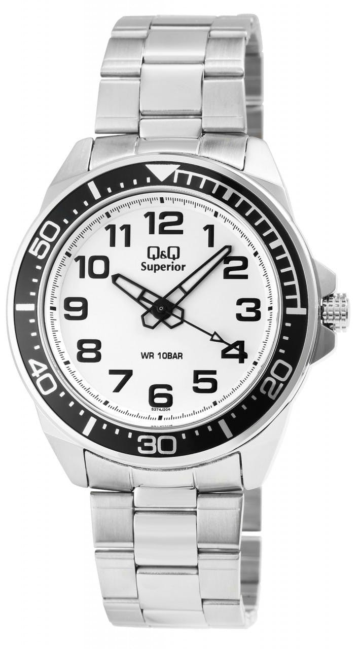 Reloj analógico acero inoxidable esfera blanca