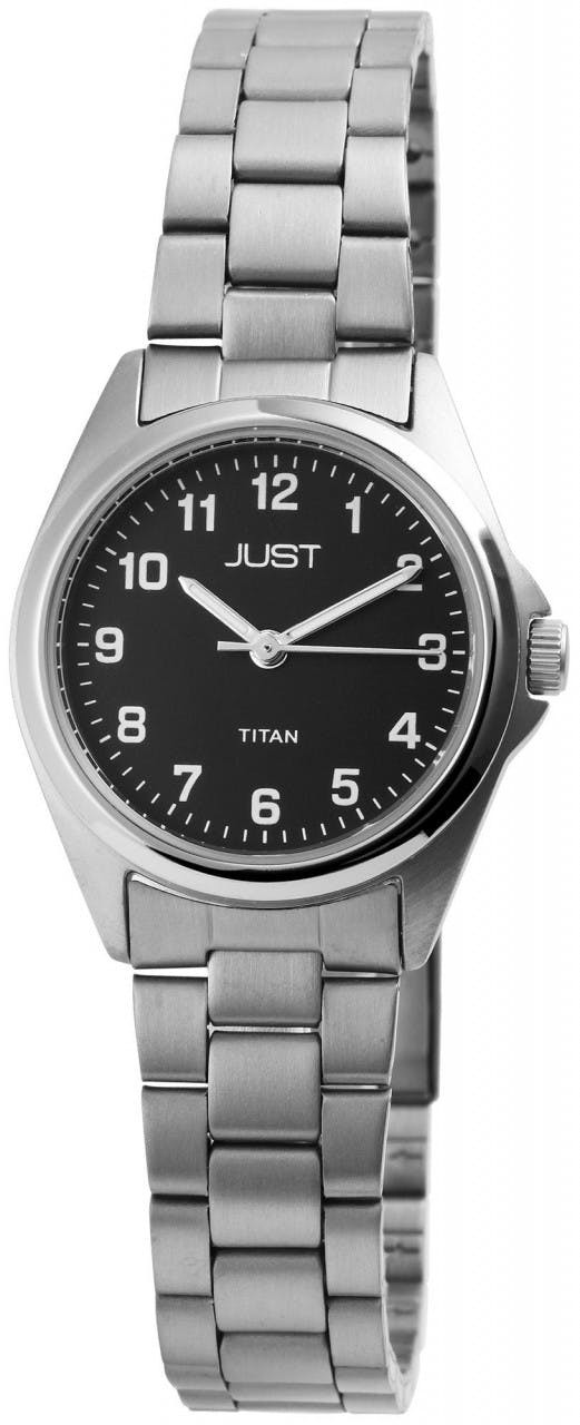 Reloj analógico de mujer en titanio con brazalete de eslabones y vidrio mineral
