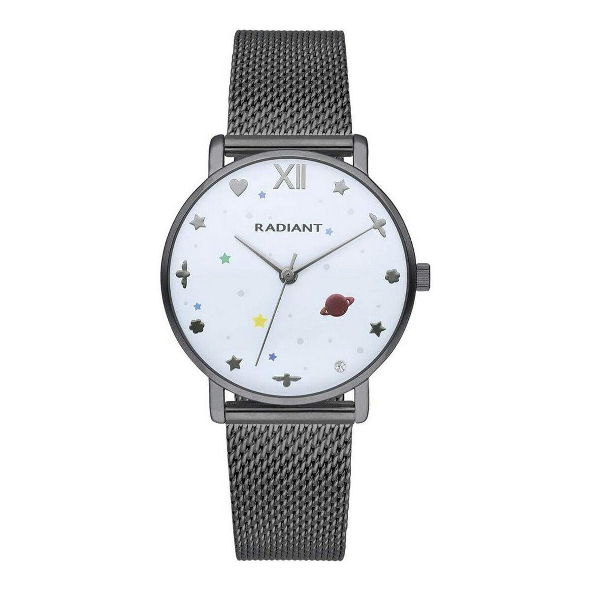 Metal watch with grey stainless steel bracelet