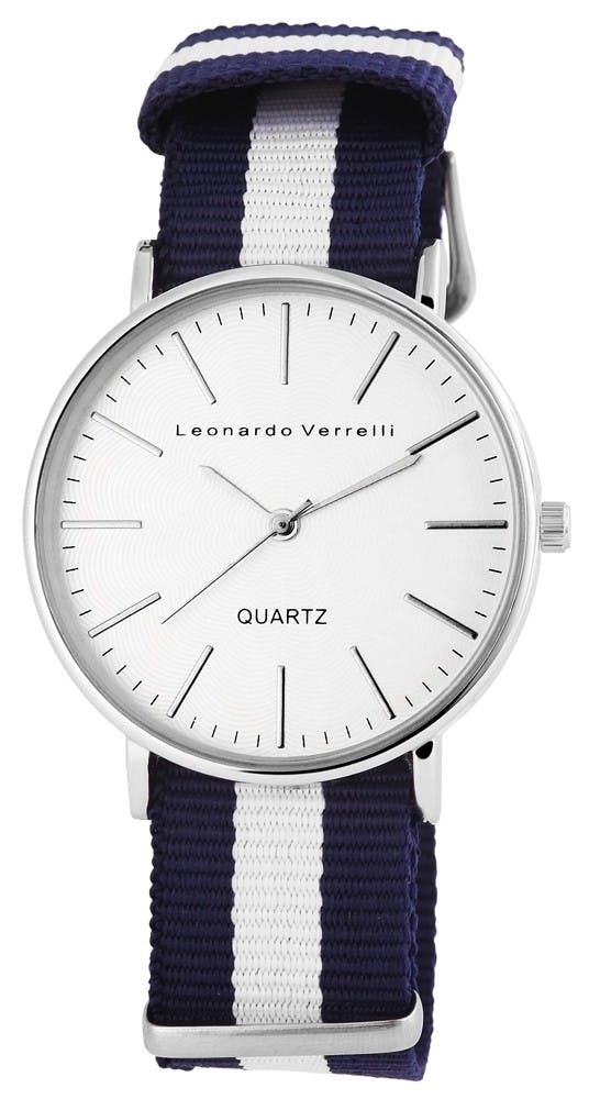 Reloj unisex con caja metálica y correa textil