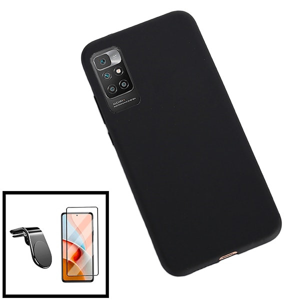 Tempered Glass Screen Protector Kit + Liquid Silicone Case + Magnetic Car Mount