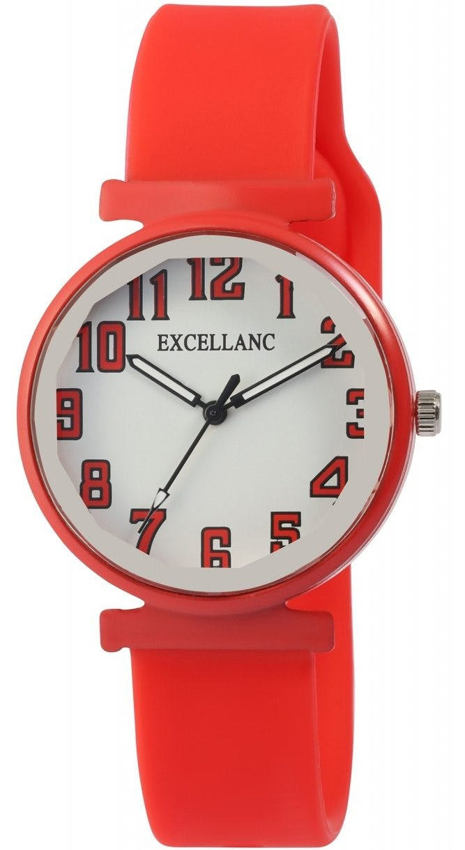 Reloj femenino con correa de silicona y caja metálica
