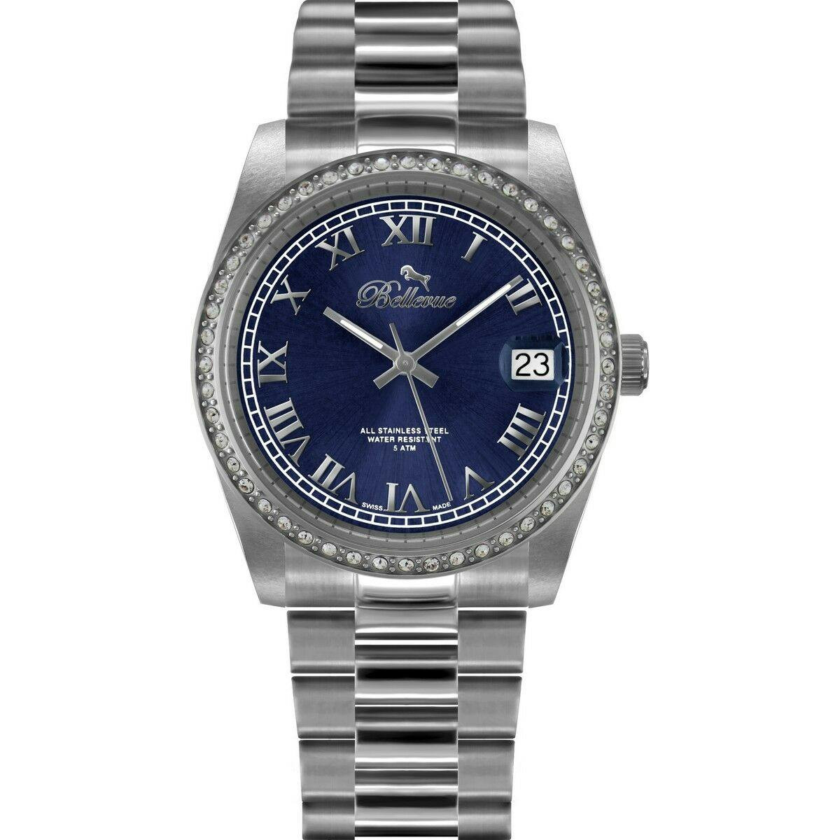 Reloj femenino H.5 acero inoxidable con esfera azul