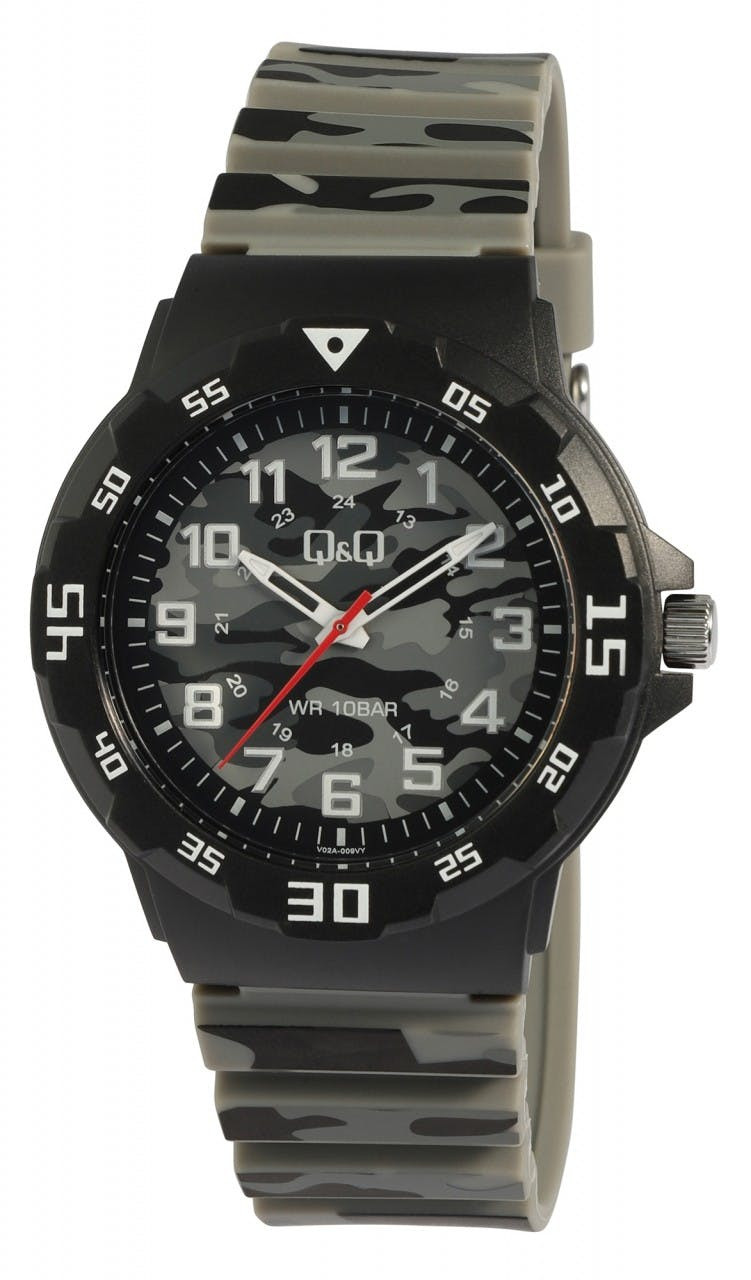 Reloj analógico camuflado de silicona