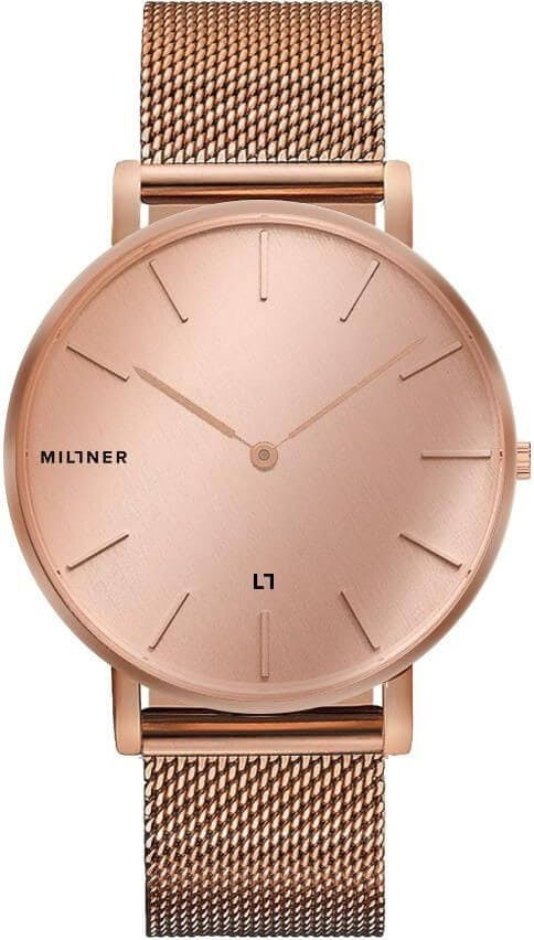 Reloj Mayfair caja y pulsera oro rosado esfera analógica