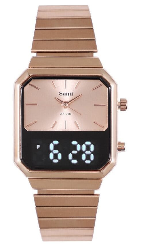 Reloj digital táctil con correa de acero inoxidable