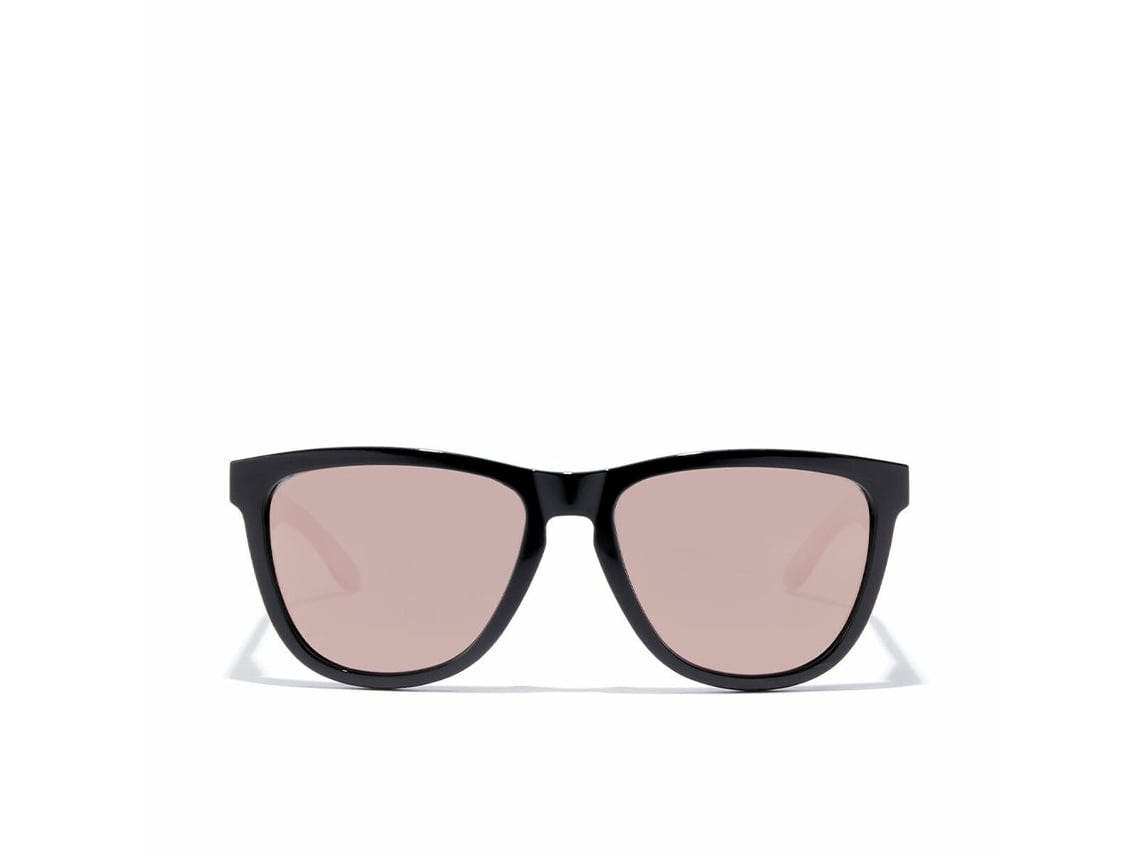 One Raw polarized sunglasses black with rose gold accents