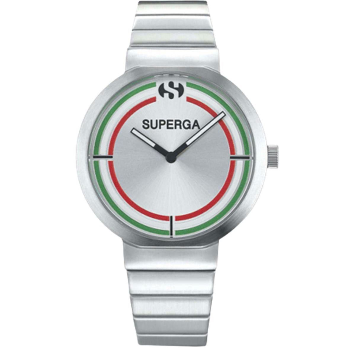 STC090 stainless steel watch with analog display and mineral glass