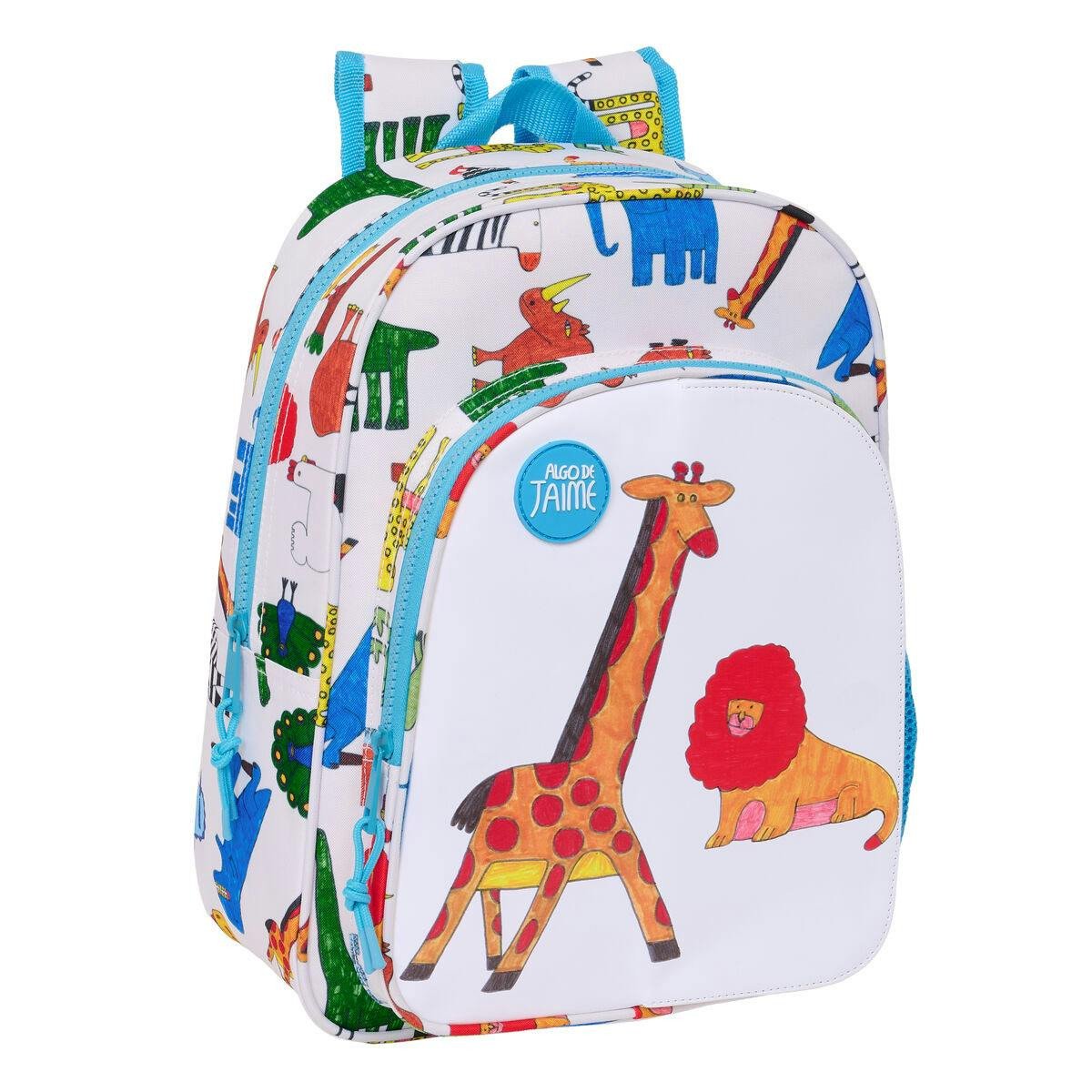 Mochila escolar con estampado frontal intercambiable en poliuretano