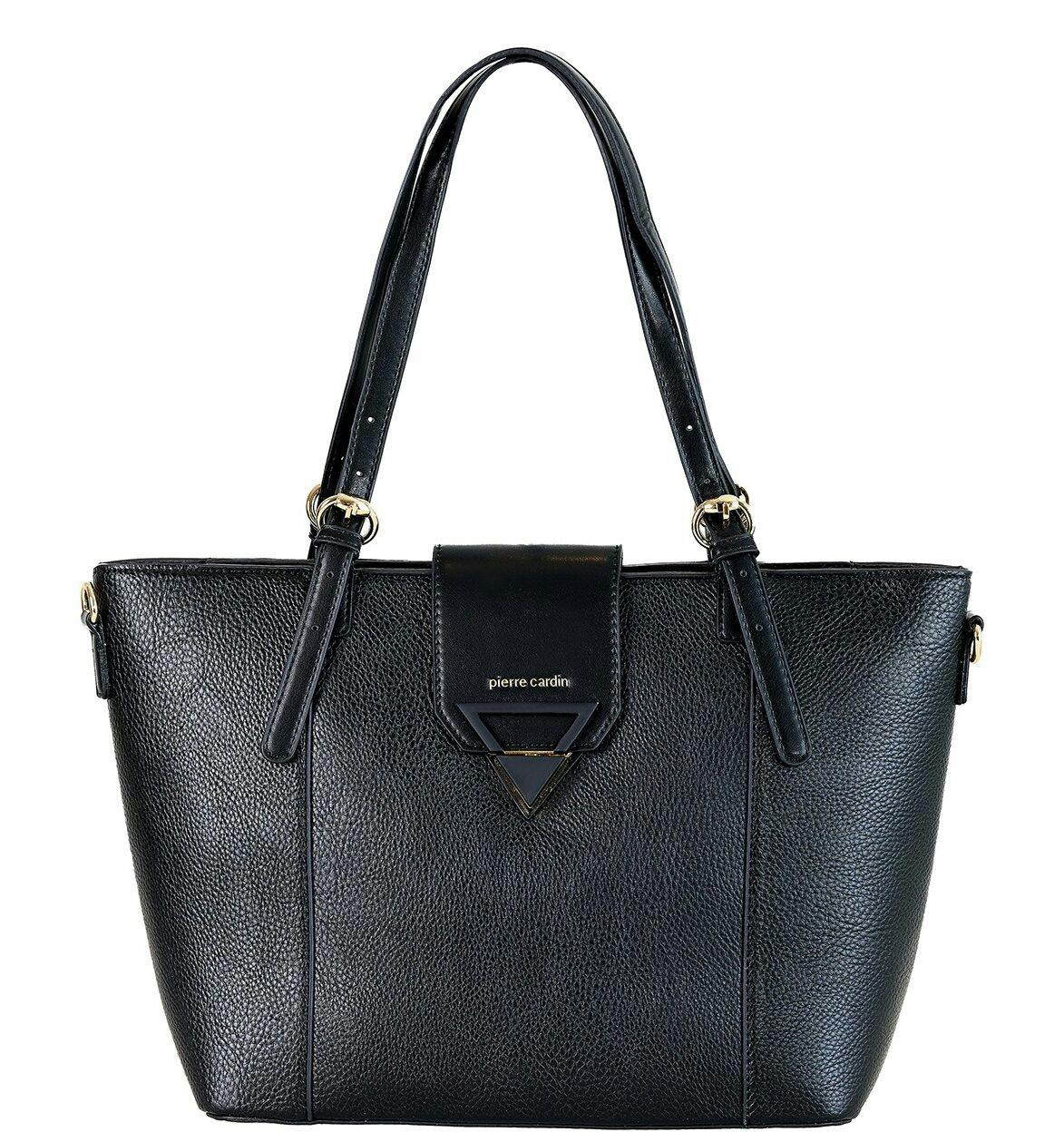 Bolso negro en cuero ecológico con asa de hombro