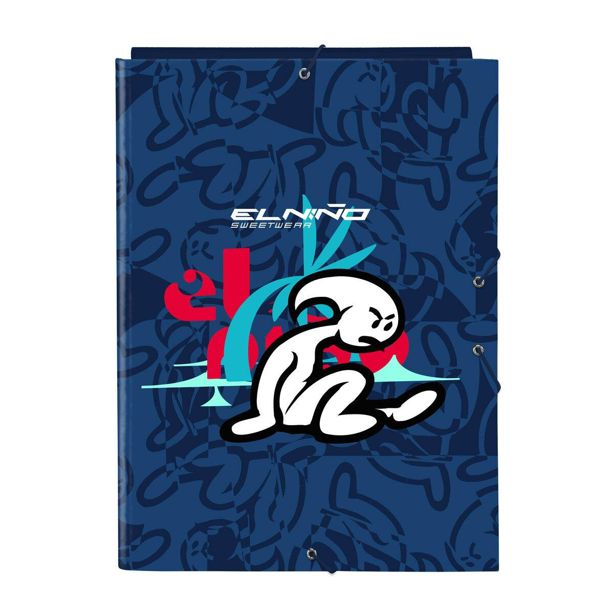 A4 ring binder with elastic and internal organizer