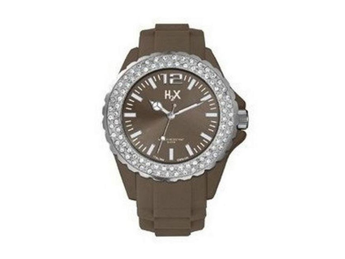 Reloj femenino SS382DM3 con correa de caucho natural y esfera marrón