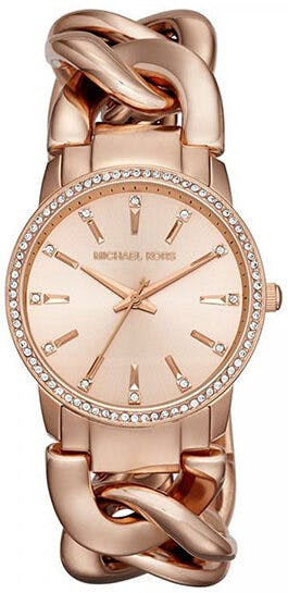 Analog stainless steel watch rose gold 35 mm