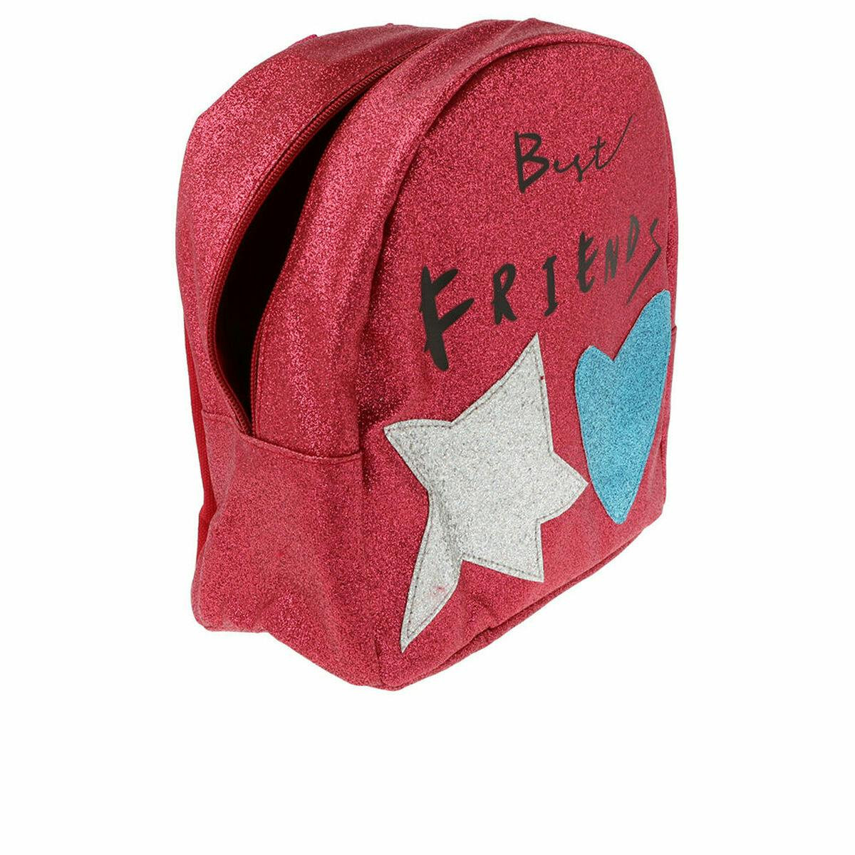 Children's Best Friends Red Backpack with Glitter Finish