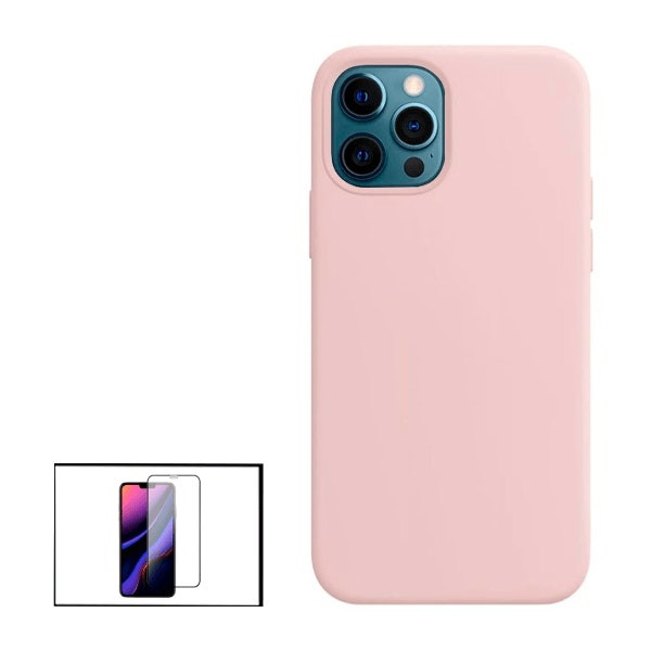Kit Phonecare protector de vidrio y funda de silicona para iPhone 13 - rosa
