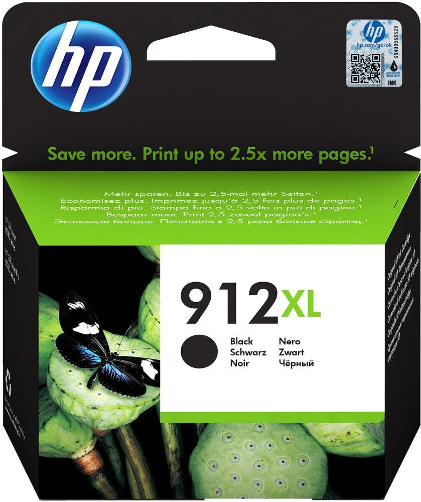 Cartucho de tinta HP 912XL negro de alto rendimiento compatible con OfficeJet y OfficeJet Pro