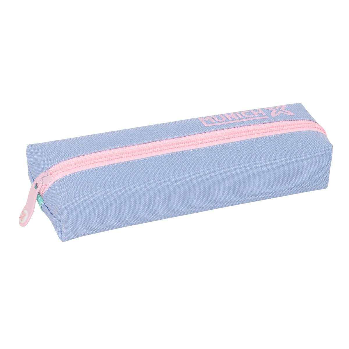 Estuche rectangular Mellow azul con cremallera