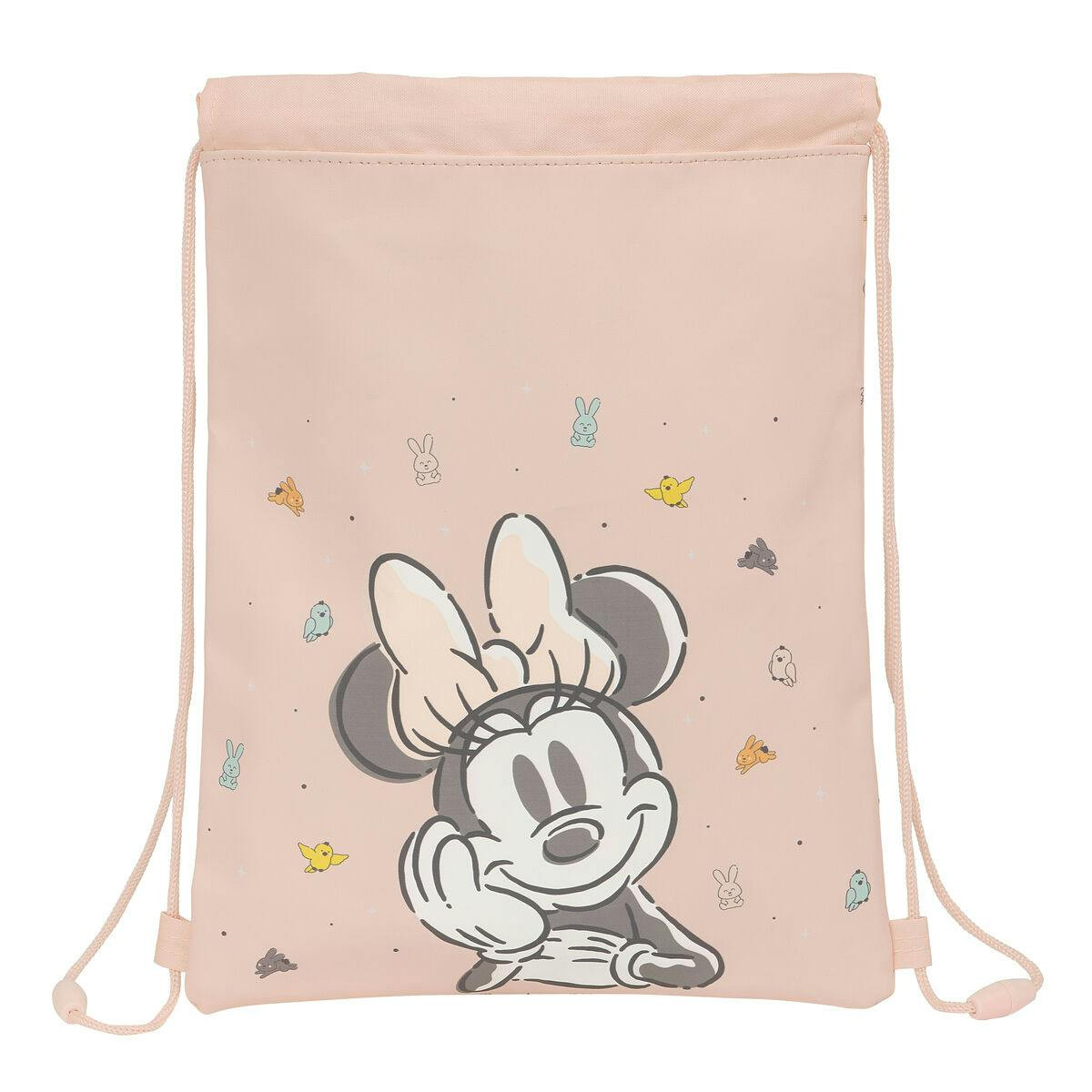 Mochila saco Minnie Mouse rosa en poliuretano