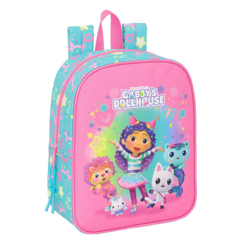 School backpack Confetti Gabby's Dollhouse pink turquoise