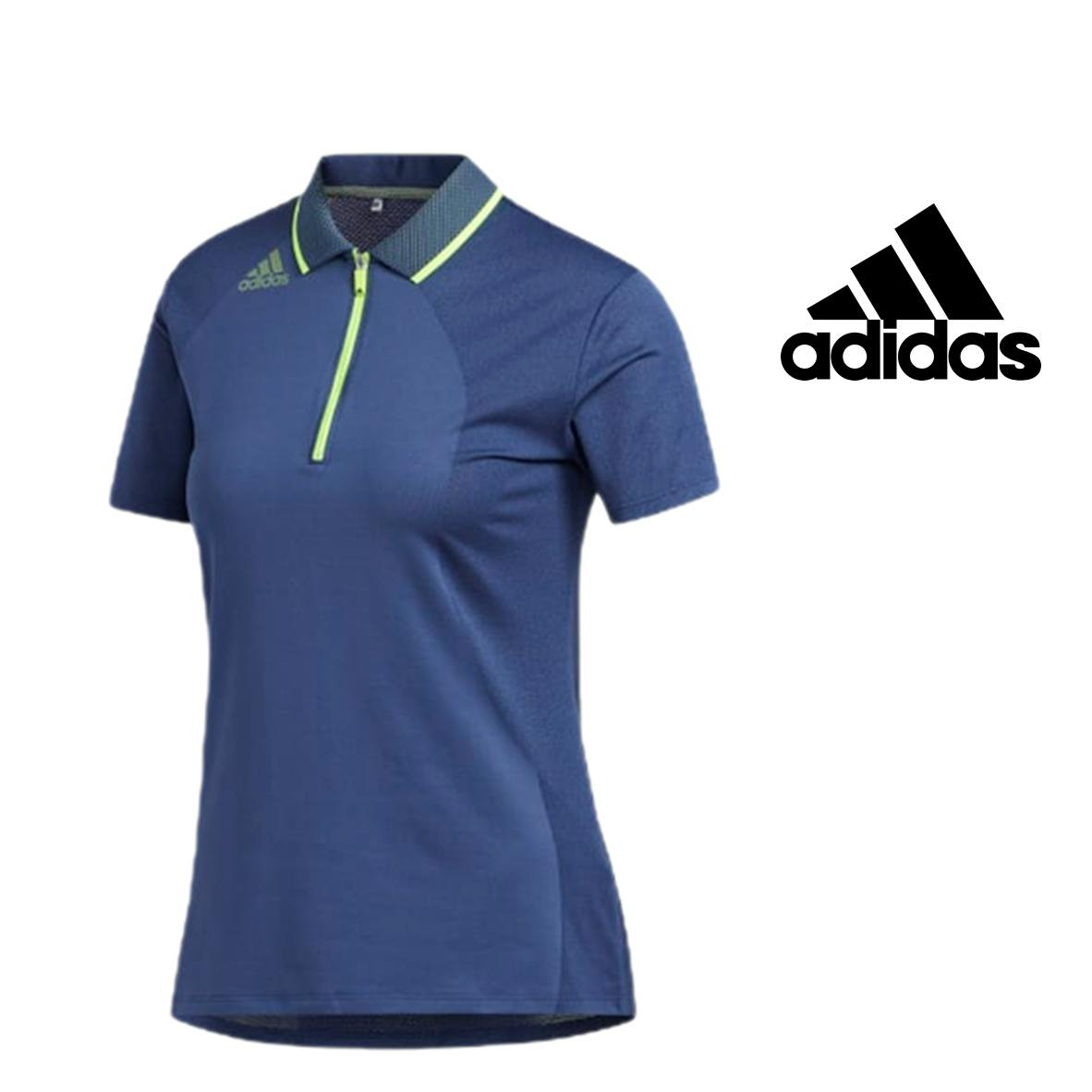 Polo de golf con cremallera y cuello acanalado en tejido ligero