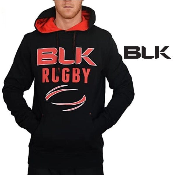 Junior Rugby Hooded Sweatshirt black and red