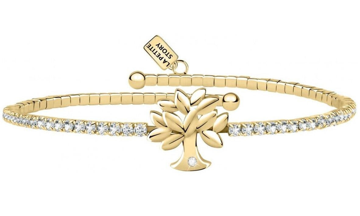 Bracelet in steel with crystal and adjustable clasp