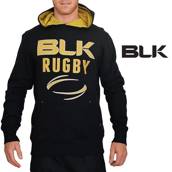 Rugby Hooded Sweatshirt Black and Gold Junior