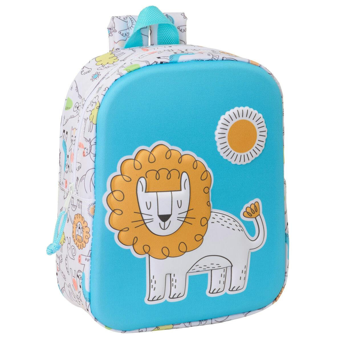 Mochila escolar EVA azul y blanca