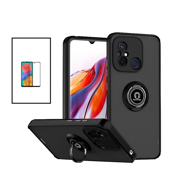 Funda transparente anti-impacto con anillo magnético para Xiaomi Redmi 12C