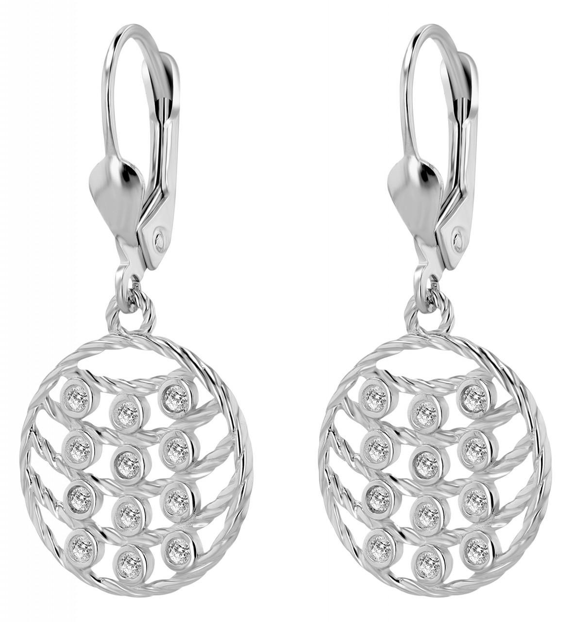 Pendientes de aro Charis en oro 8k con circonitas