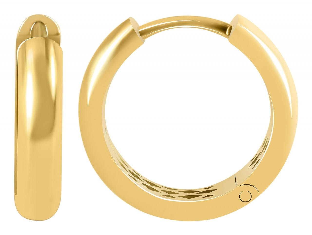 Pendientes de aro abatibles en oro 8k