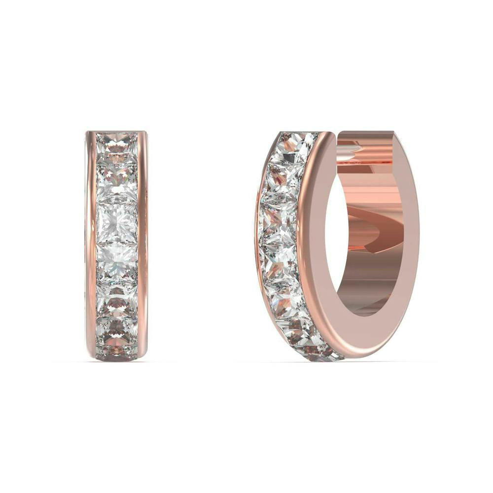 Pendientes con piedras en acero inoxidable acabado oro rosa y blanco
