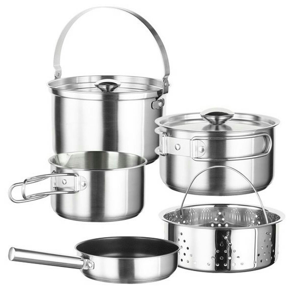 KAMPING 7-piece stainless steel cookware set