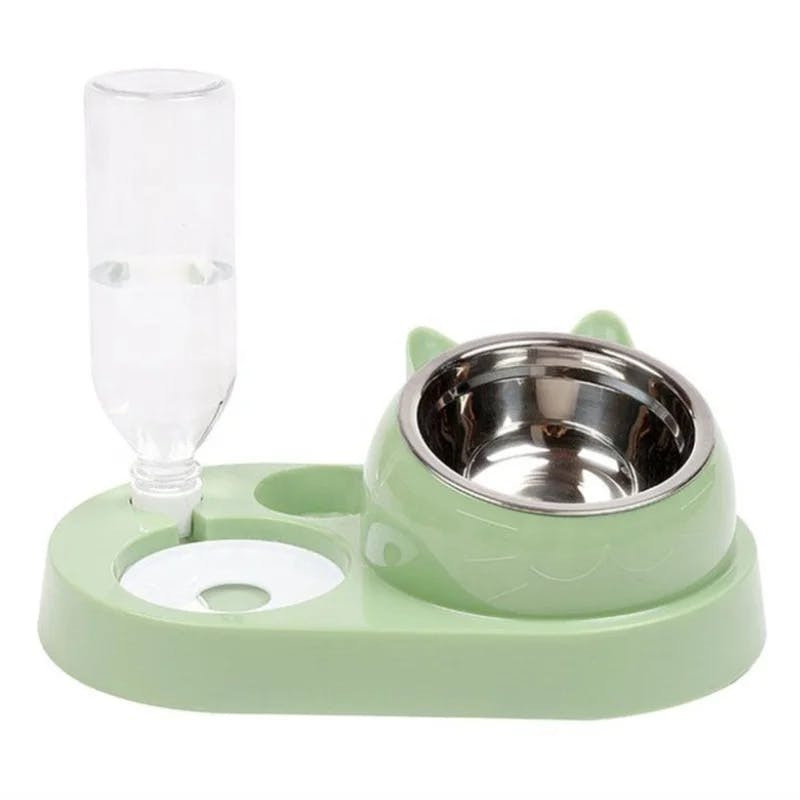 Dual Food and Water Dispenser for Pets Mint Green