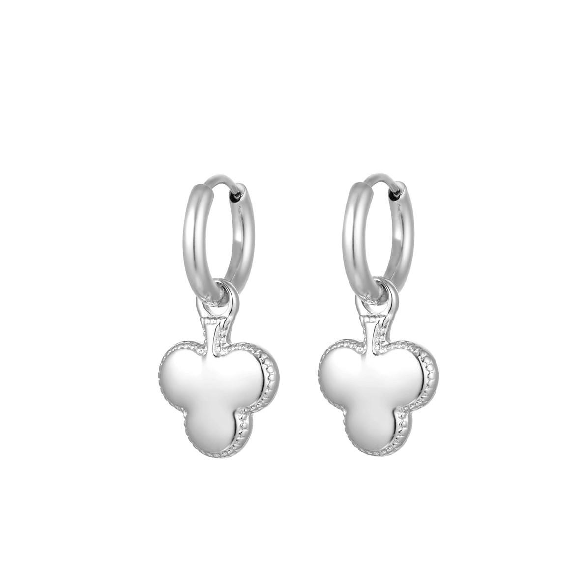 Silver stainless steel earrings 1.4 cm