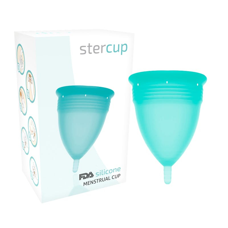 Copa menstrual de silicona STERCUP talla L azul